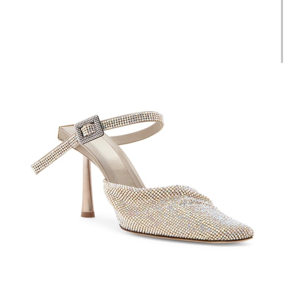 Benedetta Bruzziches Crystal Mesh Buckle Sandals